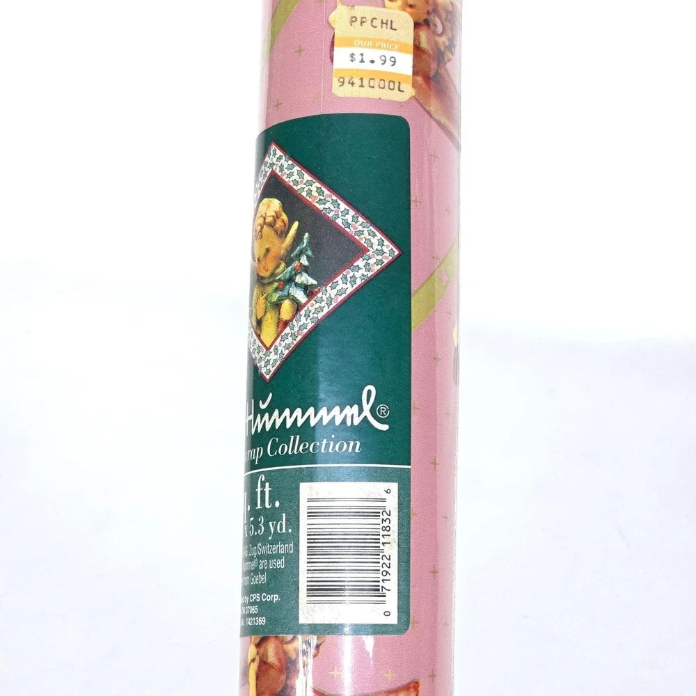 M. J.‎ Hummel Christmas Wrapping Paper 40 sq ft Vintage 1993 Pink Angels Sealed